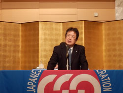 来賓のあいさつ：連合大阪 多賀事務局長